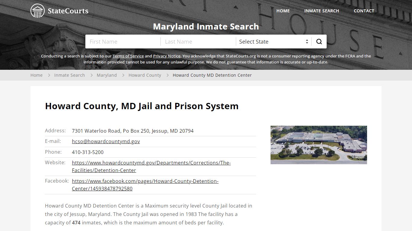 Howard County MD Detention Center Inmate Records Search ...